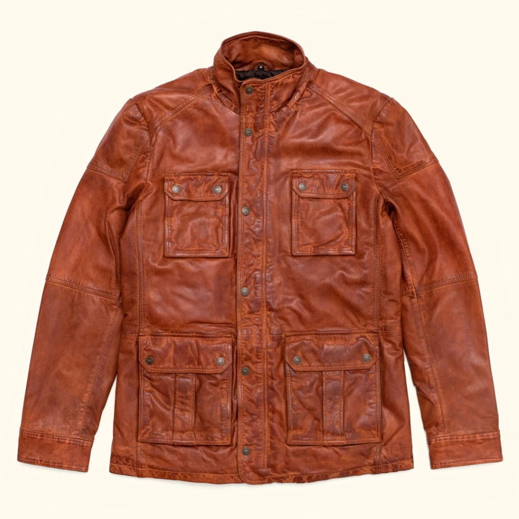 Buffalo Jackson Trading Co. Leather Jackets Theodore Field Leather Jacket | Light Brown 6 Buffalo Jackson Trading Co. Leather Jackets Theodore Field Leather Jacket | Light Brown