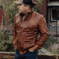 Buffalo Jackson Trading Co. Leather Jackets Theodore Field Leather Jacket | Light Brown 41 Buffalo Jackson Trading Co. Leather Jackets Theodore Field Leather Jacket | Light Brown