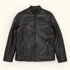 Buffalo Jackson Trading Co. Leather Jackets Thompson Leather Moto Jacket | Black