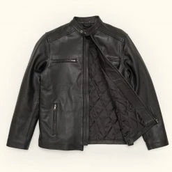 Buffalo Jackson Trading Co. Leather Jackets Thompson Leather Moto Jacket | Black