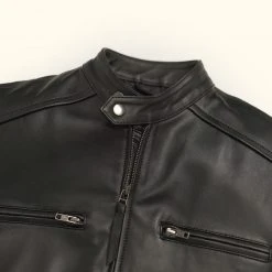 Buffalo Jackson Trading Co. Leather Jackets Thompson Leather Moto Jacket | Black