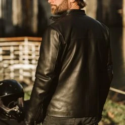 Buffalo Jackson Trading Co. Leather Jackets Thompson Leather Moto Jacket | Black
