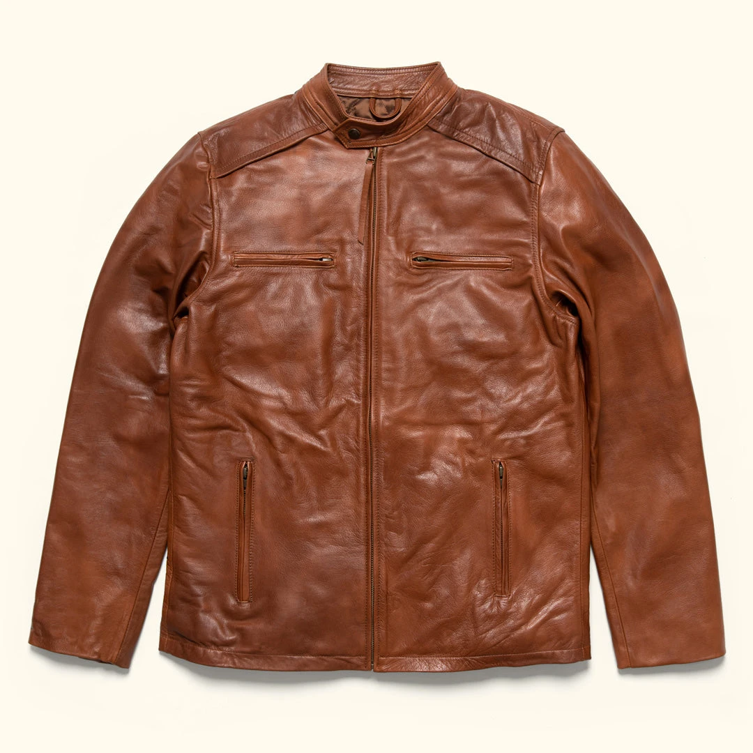 Buffalo Jackson Trading Co. Thompson Leather Moto Jacket | Whiskey Tan 5 Buffalo Jackson Trading Co. Thompson Leather Moto Jacket | Whiskey Tan