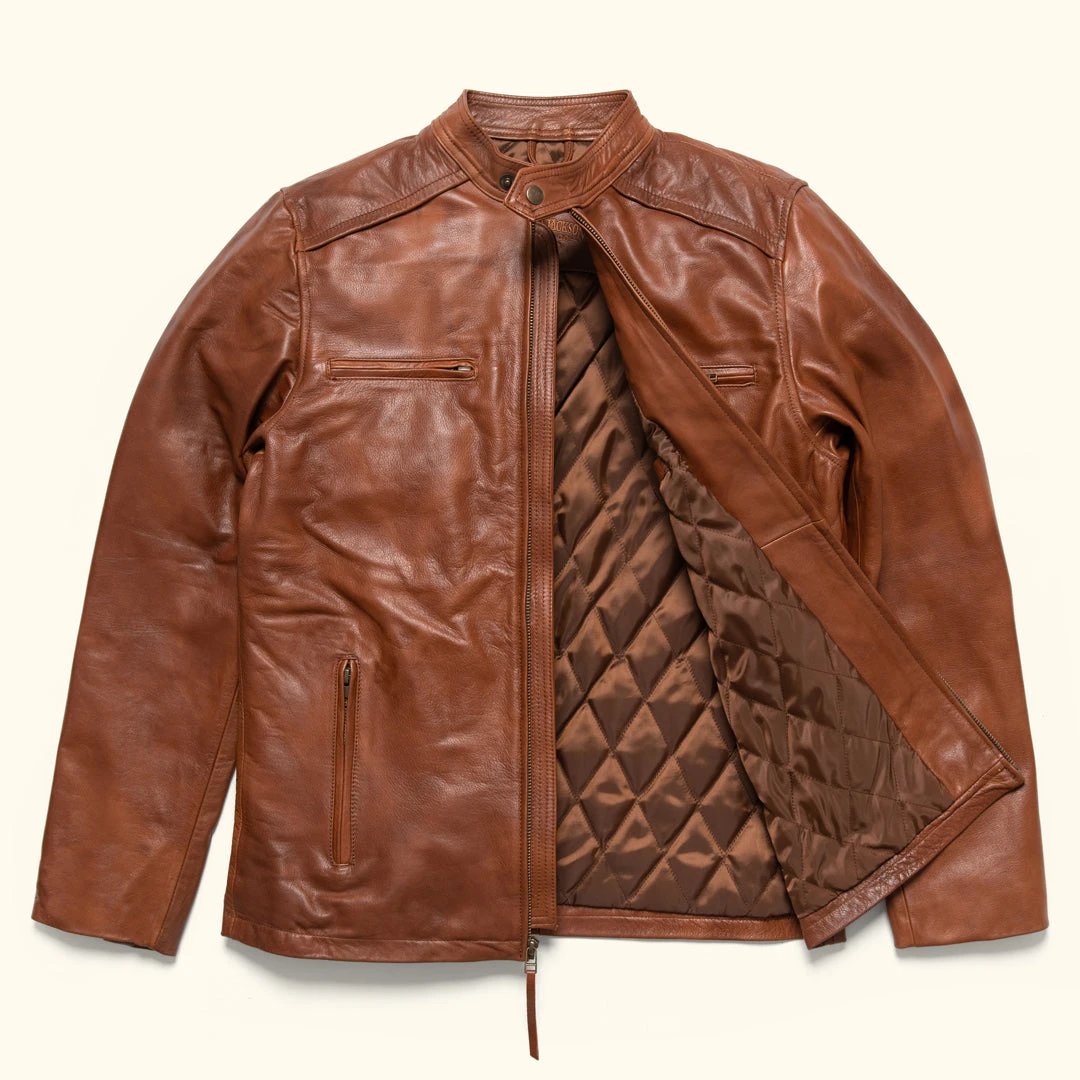 Buffalo Jackson Trading Co. Thompson Leather Moto Jacket | Whiskey Tan 6 Buffalo Jackson Trading Co. Thompson Leather Moto Jacket | Whiskey Tan