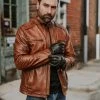 Buffalo Jackson Trading Co. Thompson Leather Moto Jacket | Whiskey Tan 2 Buffalo Jackson Trading Co. Thompson Leather Moto Jacket | Whiskey Tan