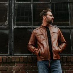 Buffalo Jackson Trading Co. Thompson Leather Moto Jacket | Whiskey Tan 31 Buffalo Jackson Trading Co. Thompson Leather Moto Jacket | Whiskey Tan