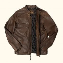 Buffalo Jackson Trading Co. Thompson Leather Moto Jacket | Brown
