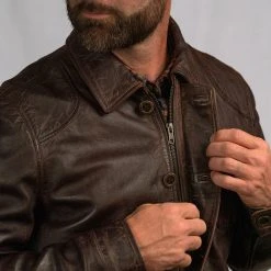 Buffalo Jackson Trading Co. Sheridan Leather Barn Jacket | Vintage Brown