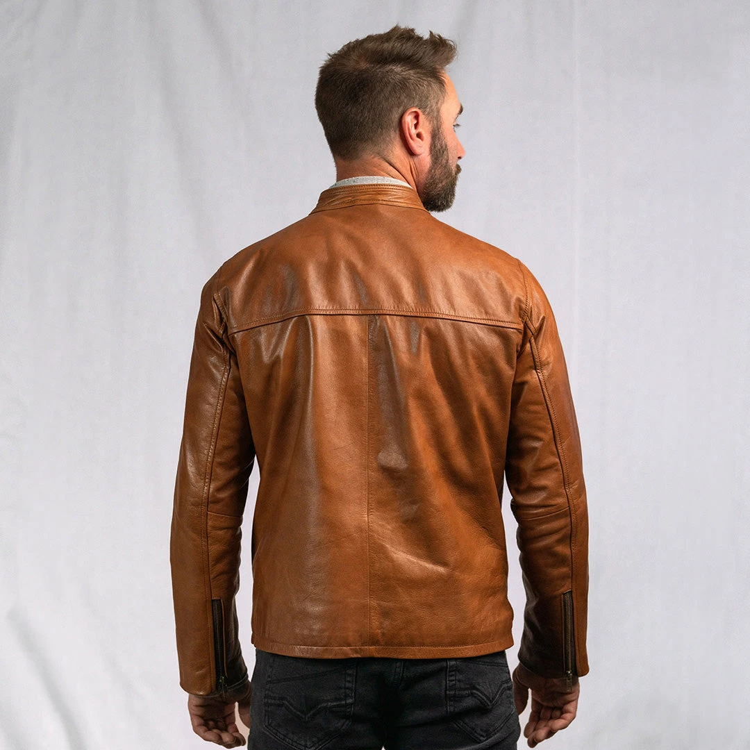 Buffalo Jackson Trading Co. Thompson Leather Moto Jacket | Whiskey Tan 11 Buffalo Jackson Trading Co. Thompson Leather Moto Jacket | Whiskey Tan