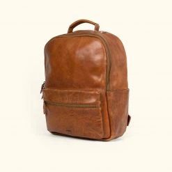 Buffalo Jackson Trading Co. Walker Leather Backpack | Rustic Tan Leather Travel Bags