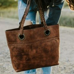 Buffalo Jackson Trading Co. Camden Braided Leather Tote | Hickory Leather Totes