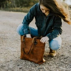 Buffalo Jackson Trading Co. Camden Braided Leather Tote | Hickory Leather Totes