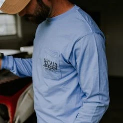 Buffalo Jackson Trading Co. Yellowstone National Park L/S Tee | Powder Blue